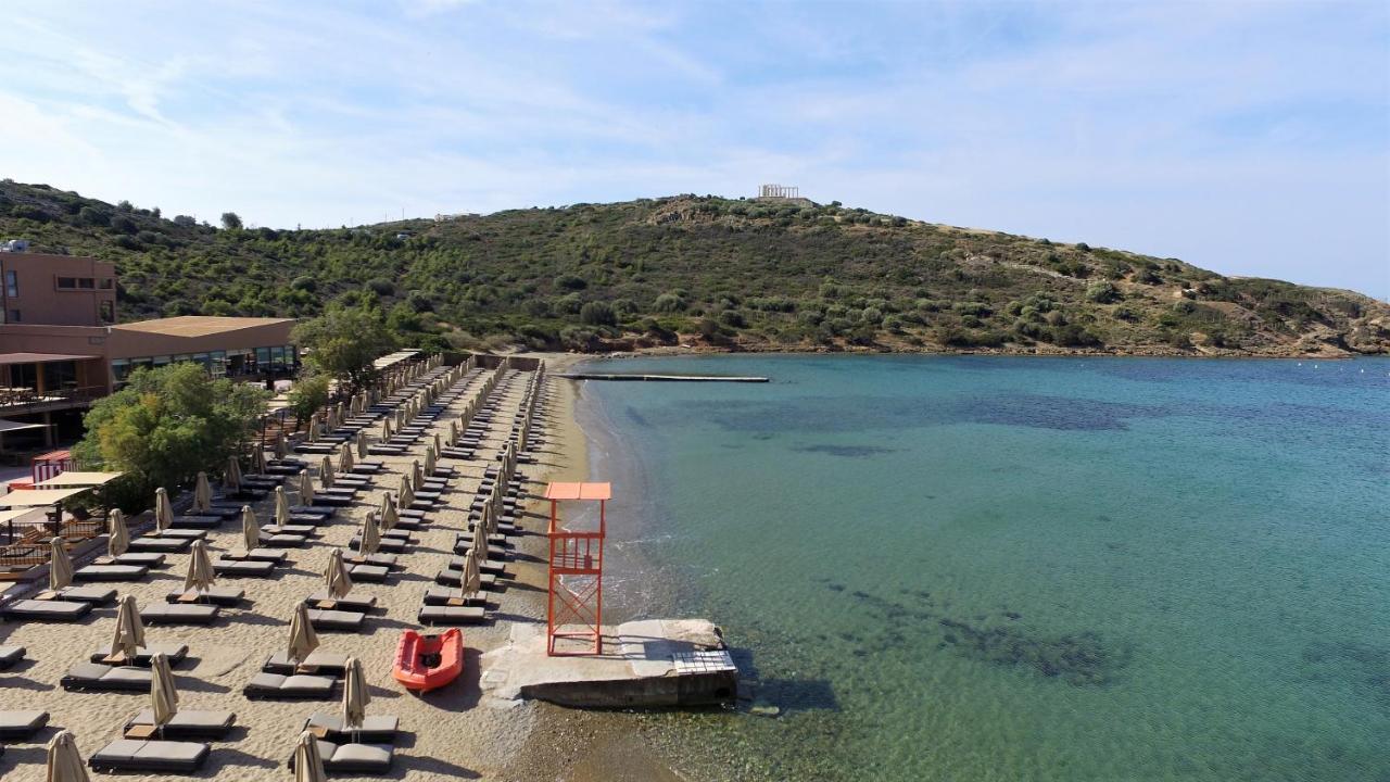 Aegeon Beach Hotel Szúnio Kültér fotó